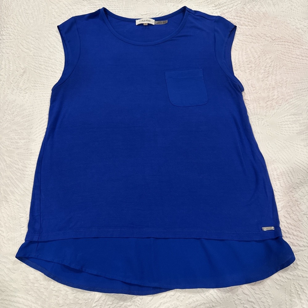 Calvin Klein Top, Size Small Royal Blue, Front Pocket